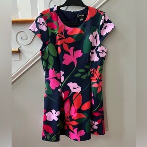 Jessica Howard Navy Dress with Pink and Green Floral Design